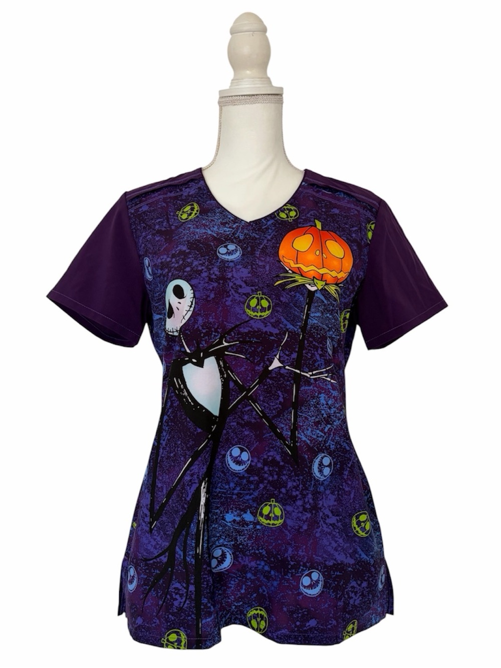 Disney Tim Burton’s The Nightmare Before Christmas Halloween Nursing Scrub Top